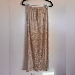 Hard Tail Ecru Lace Maxi Skirt XS